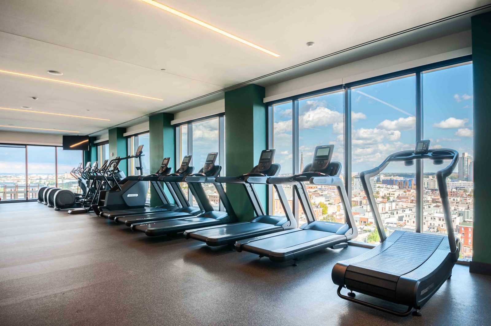 Fitness center cardio equipment