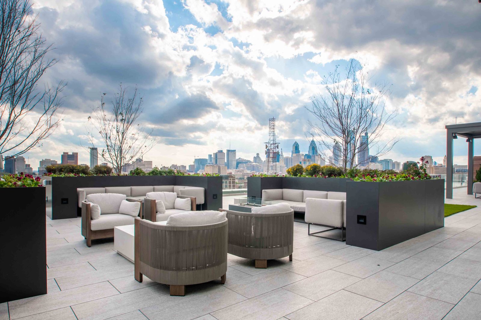 Rooftop lounge seating