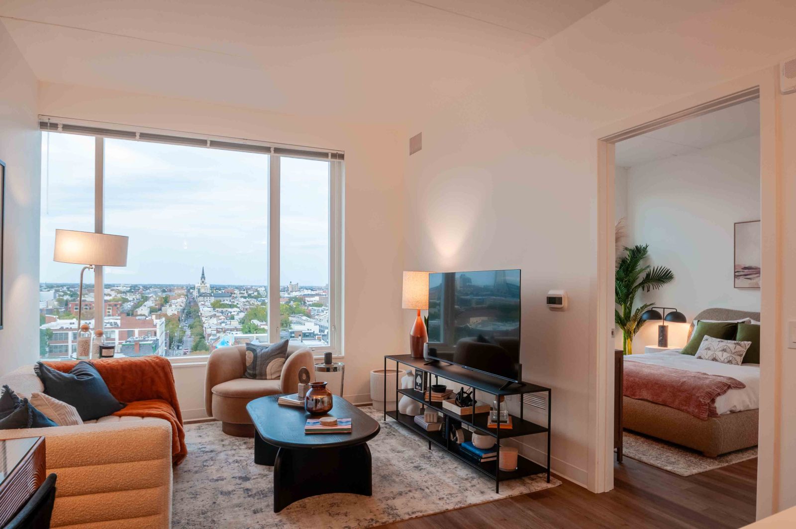 Living room with large windows