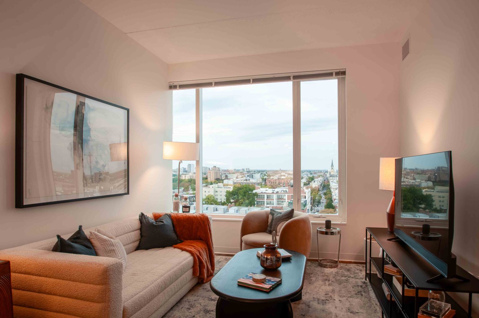 Living room with large windows