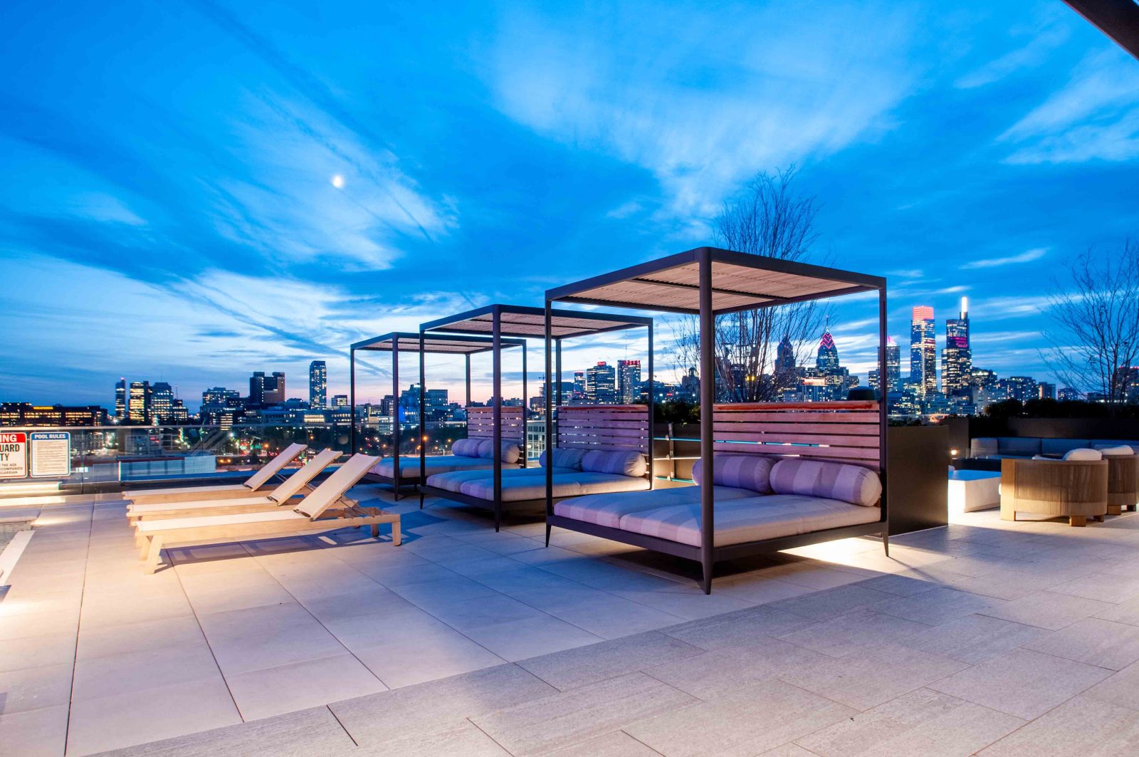 Rooftop pool cabanas