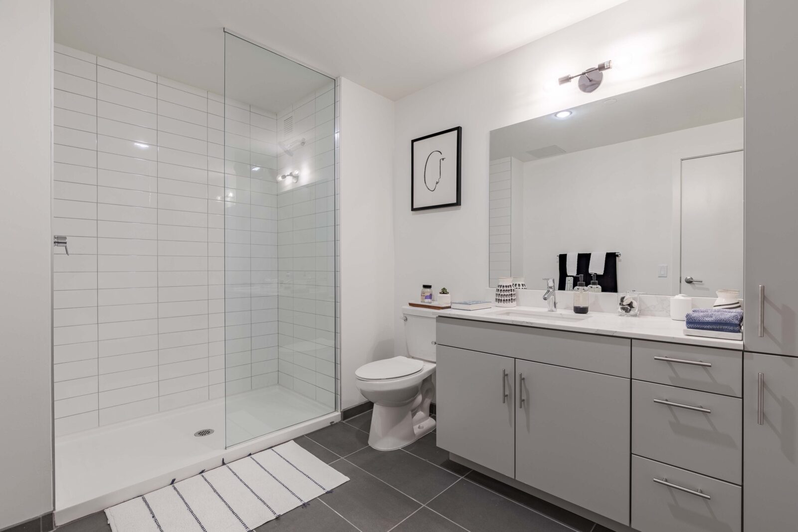 Penthouse bathroom with shower